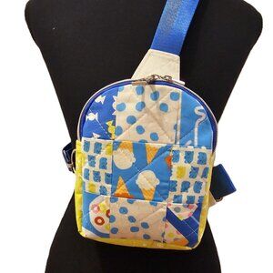 Mav Sling Patchwork Mini Sling Backpack: Ruby Star Society Crossbody Bag